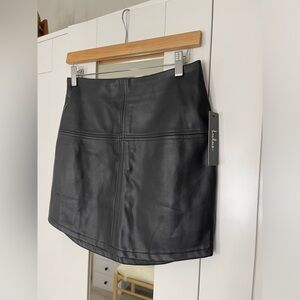 Lulus Women’s Black Faux Leather Skirt